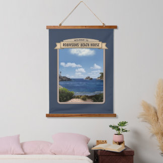 Beach House customizable Wood Topped Wall Tapestry