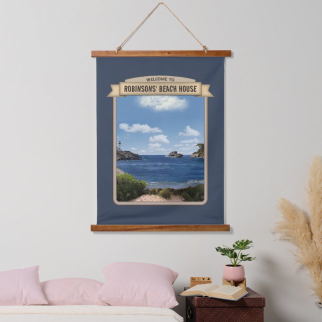 Beach House customizable Wood Topped Wall Tapestry (Bedroom)