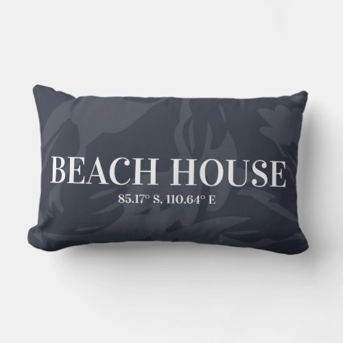  Beach House Dark Blue Custom Coordinates  Lumbar Pillow