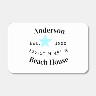 Beach house Date year custom coordinates add est. Matchboxes