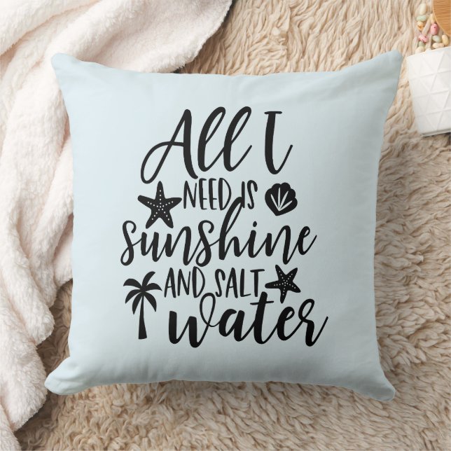 Beach House Decor Throw Pillow (Blanket)