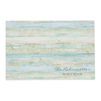 Beach House Driftwood Ocean Coastal Seashore Name Placemat