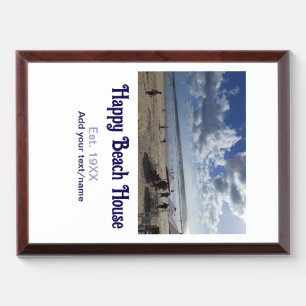 Beach house est. Add year photo latitude longitude Award Plaque