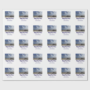 Beach house est. Add year photo latitude longitude Wrapping Paper