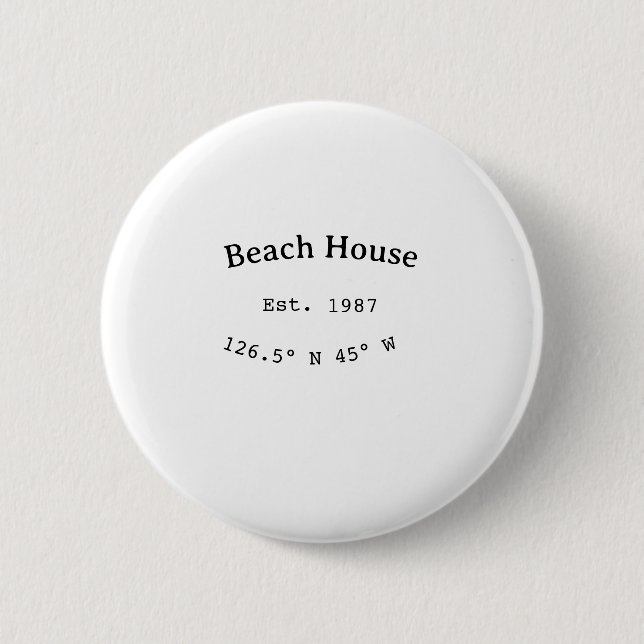Beach house ets. Date year custom coordinates add Button (Front)