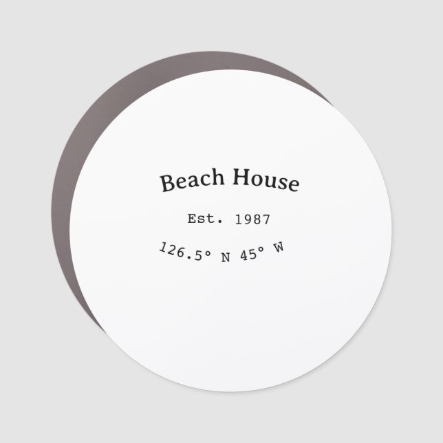 Beach house ets. Date year custom coordinates add Car Magnet (Front)