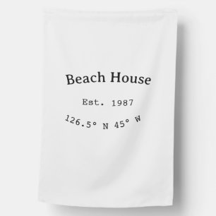 Beach house ets. Date year custom coordinates add Flag