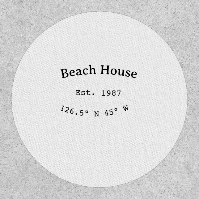 Beach house ets. Date year custom coordinates add Patch (Front)