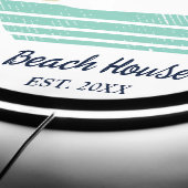 Beach House Family Reunion Palm Trees Retro LED Sign (Edge)
