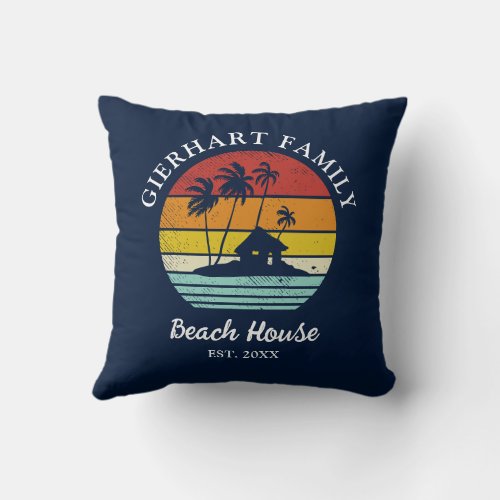 Beach House Family Reunion Seaside Matching Decor Throw Pillow
