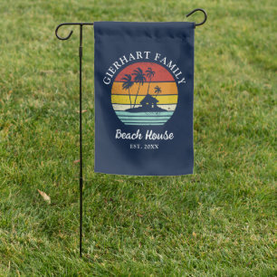 Beach House Family Reunion Seaside Matching Garden Flag