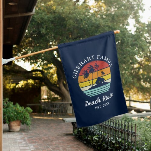 Beach House Family Reunion Vacation Matching House Flag