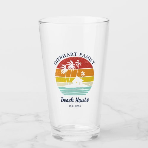 Beach House Family Summer Vacation Palm Trees Glass