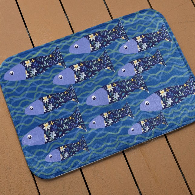Beach House Fish Seascape Seaside fisherman Bath Mat (Creator Uploaded)
