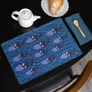 Beach House Fish Seascape Seaside fisherman Cloth Placemat