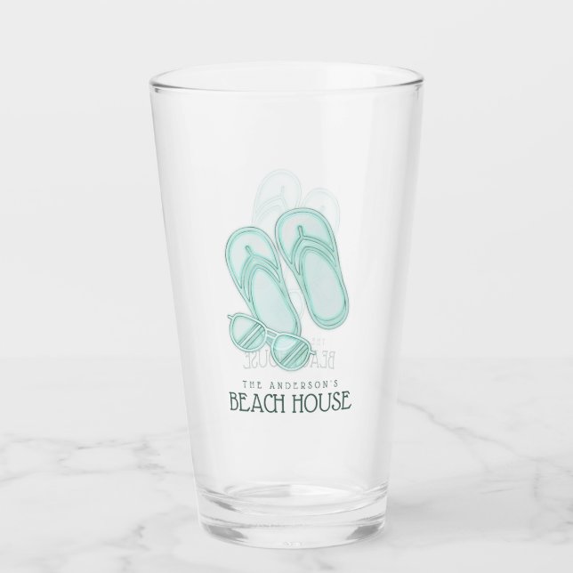 Beach House Flip Flops Sunglasses Aqua Blue ID623 Glass (Front)