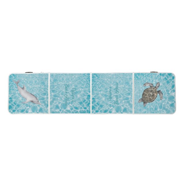Beach House Fun Underwater Friends Beer Pong Table (Top)