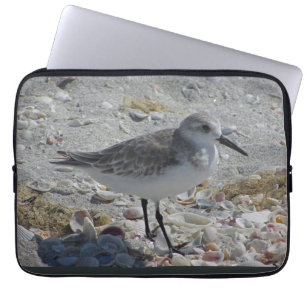 Beach House Gray Coastal Animal Photo Shore Bird Laptop Sleeve