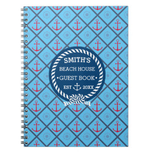 Beach House Guest House Turquoise Blue Notebook