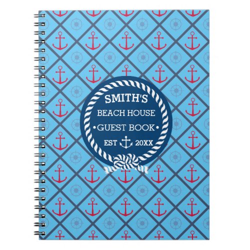 Beach House Guest House Turquoise Blue Notebook
