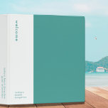 Beach House Guest Information 3 Ring Binder<br><div class="desc">Keep your guests informed with this minimalist turquoise and white welcome guest information guide book. The cover features a stylish color block design in turquoise and white,  with space to add your own custom text. Perfect for vacation rentals,  bed and breakfasts,  or any hospitality setting.</div>