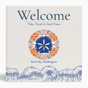 Beach House Guest Welcome Book 3 Ring Binder