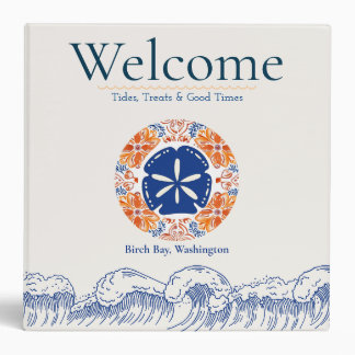Beach House Guest Welcome Book 3 Ring Binder