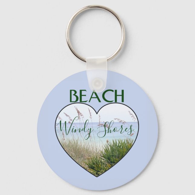 Beach House Heart Destin Florida Keychain (Front)