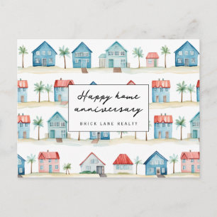Beach House Home Anniversary Client Follow Up Postcard