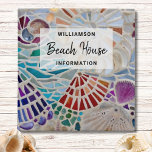 Beach House Information 3 Ring Binder<br><div class="desc">This beach house Information Binder features a shell mosaic and customized text.
Use the Customize Further option to change the text size,  style,  or color.
Because we create our artwork you won't find this exact image from other designers.
Original Mosaic © Michele Davies.</div>