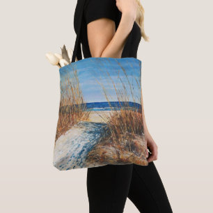Beach House Lake Home Sand Dunes Tote Bag