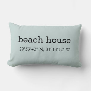 Beach House Location Beach Throw Pillow