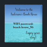 Beach House Magnet Vacation Rental Wifi Password<br><div class="desc">This design may be personalized by clicking the customize button and changing the name, initials or words. You may also change the text color and style or delete the text for an image only design. Contact me at colorflowcreations@gmail.com if you with to have this design on another product. Purchase my...</div>