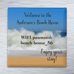 Beach House Magnet Vacation Rental Wifi Password<br><div class="desc">This design may be personalized by clicking the customize button and changing the name, initials or words. You may also change the text color and style or delete the text for an image only design. Contact me at colorflowcreations@gmail.com if you with to have this design on another product. Purchase my...</div>