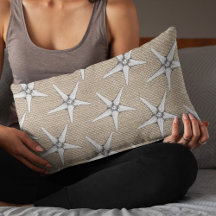 Beach house modern starfish pattern vintage burlap