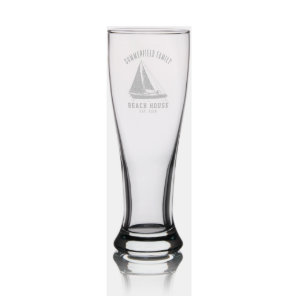 Beach House Nautical Boat Family Name Custom Pilsner Glass