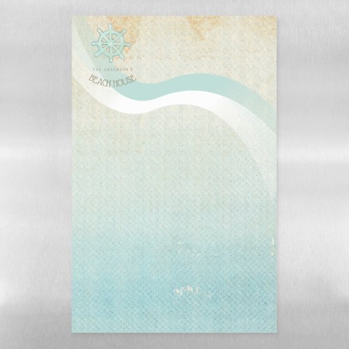 Beach House Nautical Boat Helm Aqua Blue ID623 Magnetic Dry Erase Sheet