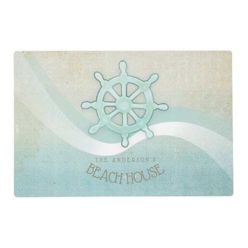 Beach House Nautical Boat Helm Aqua Blue ID623 Placemat