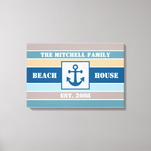 Beach House Nautical custom canvas Print