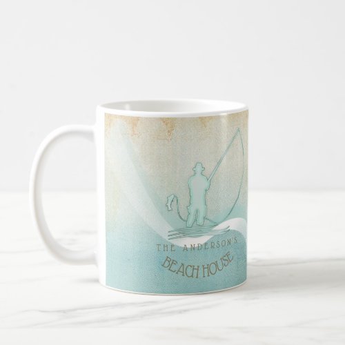 Beach House Nautical Fisherman Aqua Blue ID623 Coffee Mug