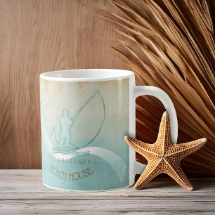 Beach House Nautical Fisherman Aqua Blue ID623 Coffee Mug