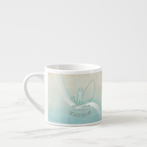 Beach House Nautical Fisherman Aqua Blue ID623 Espresso Cup