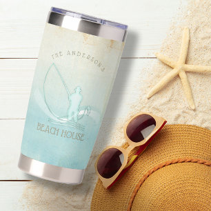 Beach House Nautical Fisherman Aqua Blue ID623 Insulated Tumbler