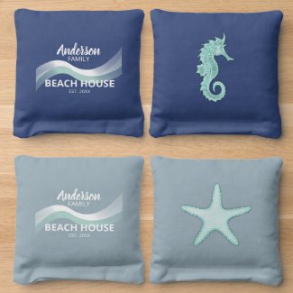 Beach House Nautical Seahorse and Starfish ID623