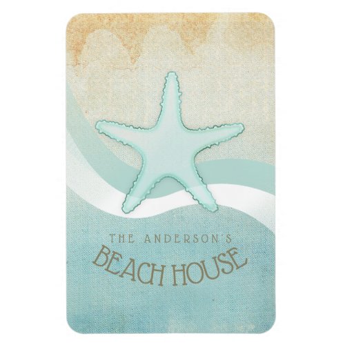 Beach House Nautical Starfish Aqua Blue ID623 Magnet