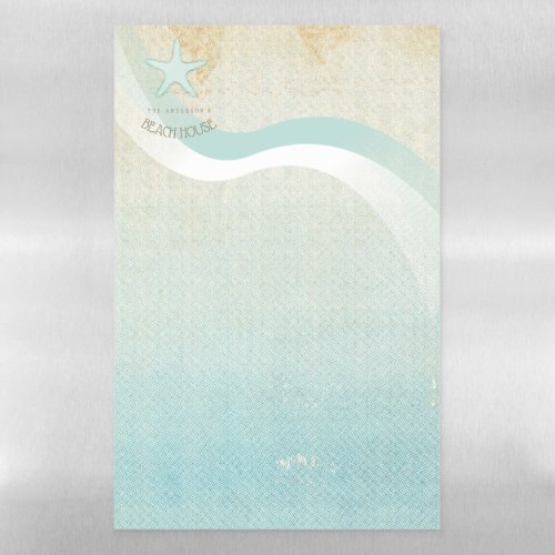 Beach House Nautical Starfish Aqua Blue ID623 Magnetic Dry Erase Sheet