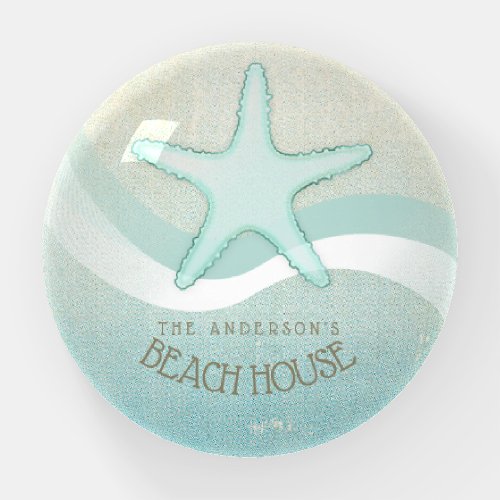 Beach House Nautical Starfish Aqua Blue ID623 Paperweight