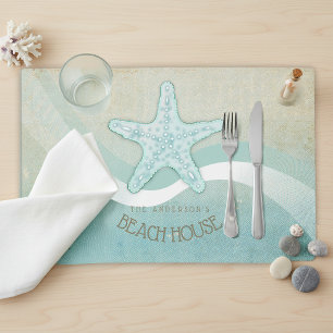 Beach House Nautical Starfish Aqua Blue ID623 Placemat