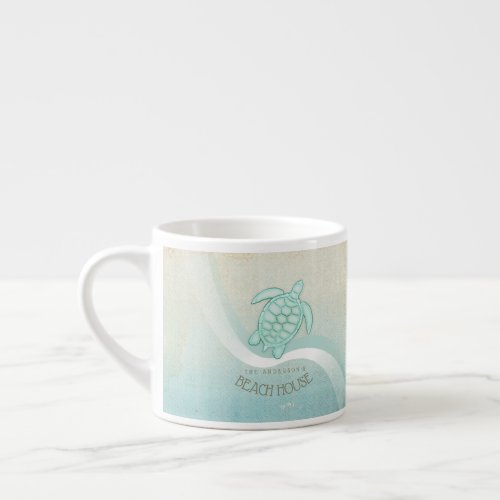 Beach House Nautical Turtle Aqua Blue ID623 Espresso Cup