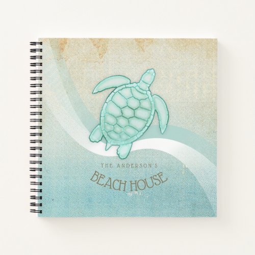 Beach House Nautical Turtle Aqua Blue ID623 Notebook